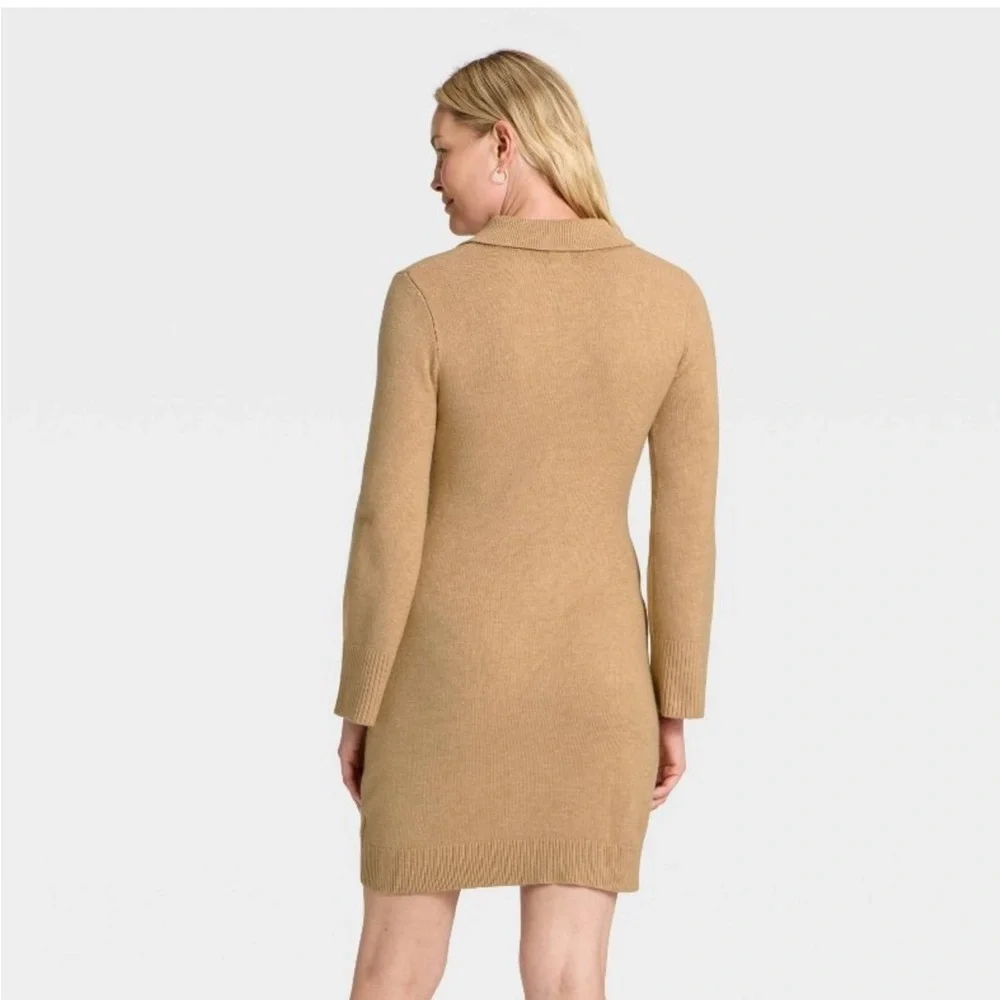 A New Day Women’s Long Sleeve Collared Button-Front Sweater Dress Size Large - Picture 2 of 9